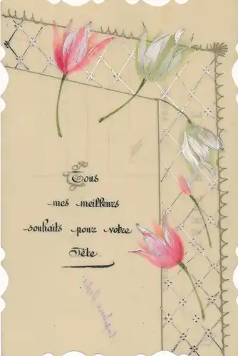 Zelluloid Ak Glückwunsch, Blumen