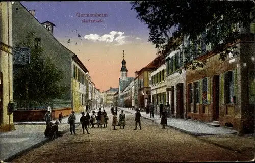 Ak Germersheim in Rheinland Pfalz, Marktstraße