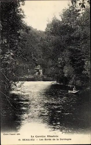 Ak Beaulieu sur Dordogne Corrèze, Les bords de la Dordogne