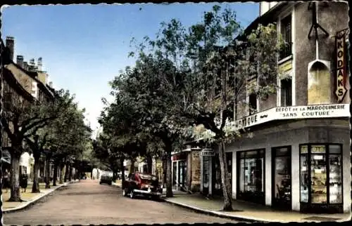 Ak Belley Ain, La Grande Rue, Depot de la Maroquiniere Sans Couture, voitures