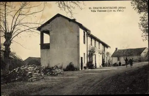 Ak Chatelmontagne Allier, Villa Thévenet, Holzstämme