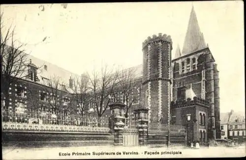 Ak Vervins Aisne, Ecole Primaire Superieure, Facade principale