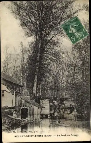 Ak Neuilly Saint Front Aisne, Le Pont de Pringy