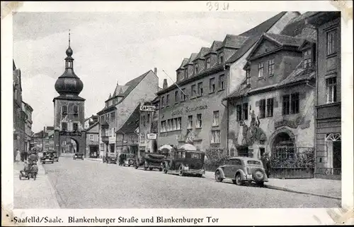 Ak Saalfeld an der Saale Thüringen, Blankenburgerstraße und Blankenburgertor