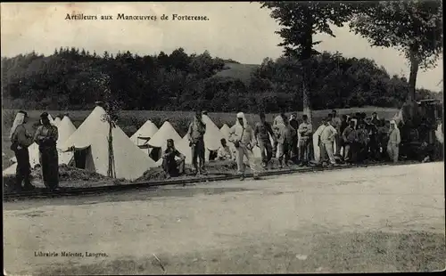 Ak Langres Haute Marne, Artilleurs aux Manoeuvres de Forteresse