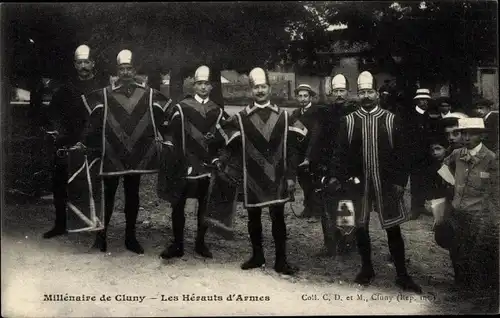 Ak Cluny Saône et Loire, Millenaire de Ville, Les Herauts d'Armes