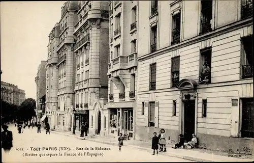 Ak Paris Ménilmontant, Rue de la Bidassoa