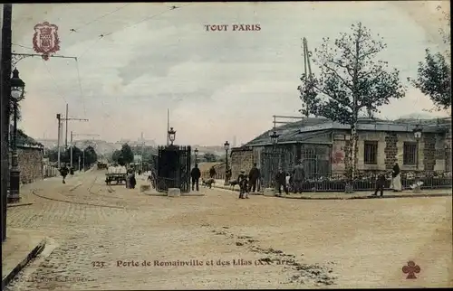 Ak Paris Ménilmontant, Porte de Romainville et des Lilas