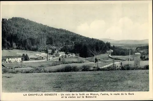 Ak La Chapelle Geneste Haute Loire, Vue générale