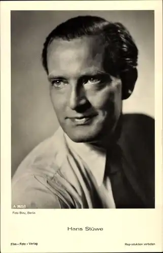 Ak Schauspieler Hans Stüwe, Portrait, Krawatte
