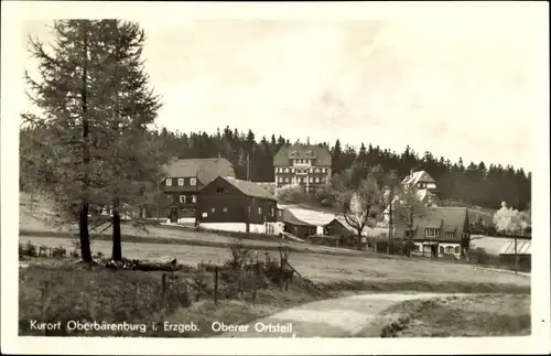 Ak Bärenburg Altenberg im Erzgebirge, Blick auf den oberen Ortsteil, Wald