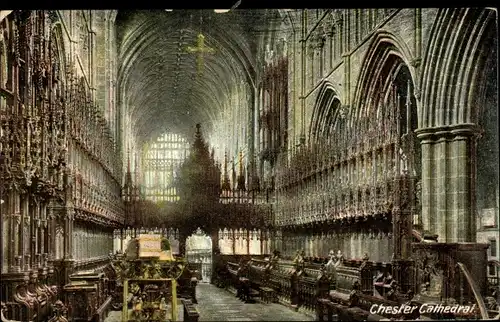 Ak Chester Cheshire England, Cathedral, Inneres der Kathedrale