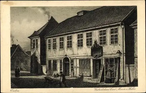 Künstler Ak Eutin in Ostholstein, Geburtshaus von Carl Maria von Weber