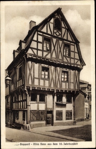 Ak Boppard Im Rhein Hunsruck Kreis Altes Haus Aus Dem 16 Jahrhundert Fachwerkhaus Stengel 57605 Nr 1895577 Oldthing Ansichtskarten Kunstler