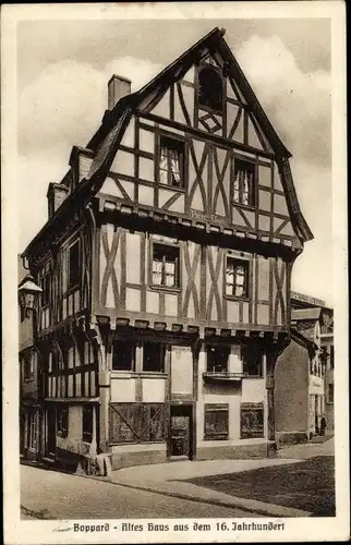 Ak Boppard im Rhein Hunsrück Kreis, Altes Haus aus dem 16. Jahrhundert, Fachwerkhaus, Stengel 57605