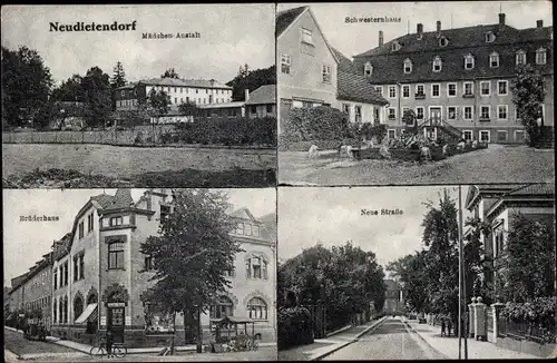 Ak Neudietendorf Nesse Apfelstädt Thüringen, Mädchenanstalt, Schwesternhaus, Brüderhaus, Neue Straße