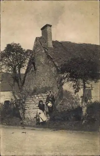 Ak Vichy Allier, maison, couple, portrait