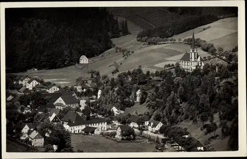 Foto Ak Rechenberg Bienenmühle Erzgebirge, Ort aus der Vogelschau