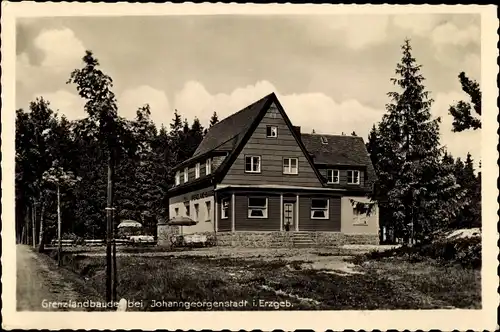 Ak Johanngeorgenstadt im Erzgebirge Sachsen, Grenzlandbaude