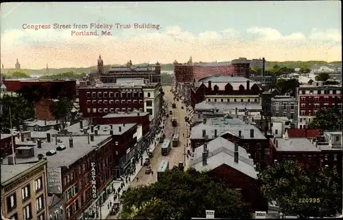 Ak Portland Maine, Congress Street from Fidelity Trust Building