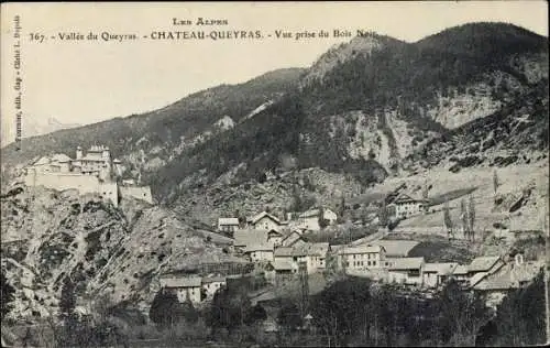 Ak Chateau Queyras Hautes-Alpes, Vue prise du Bois Noir