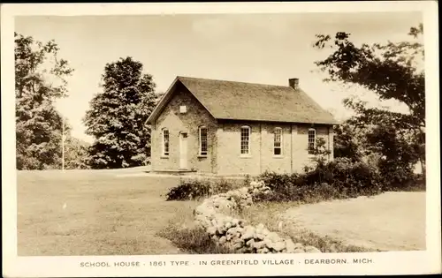 Ak Dearborn Michigan USA, Greenfield Village, School House, 1861 Type