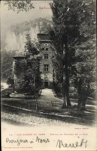 Ak Lozère, Les Gorges du Tarn, Donjon du Chateau de la Caze