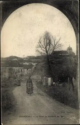 Ak Chancenay Haute Marne, Le Pont du Chemin de Fer