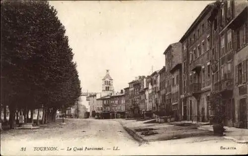 Ak Tournon Ardèche, Le Quai Farconnet