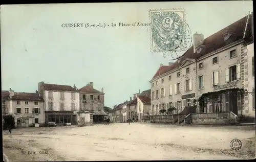Ak Cuisery Saône et Loire, La Place d'Armes