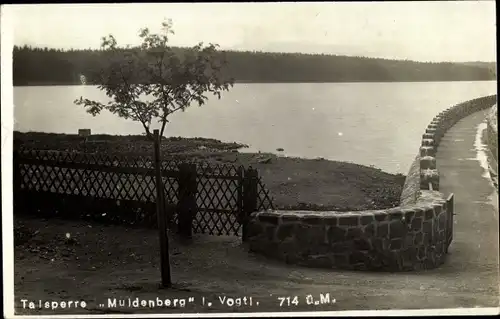 Foto Ak Muldenberg Grünbach im Vogtland Sachsen, Talsperre