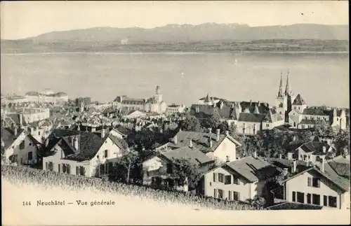 Ak Neuchâtel Neuenburg Stadt, Vue générale