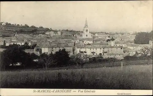Ak Saint Marcel Ardèche, Vue Generale