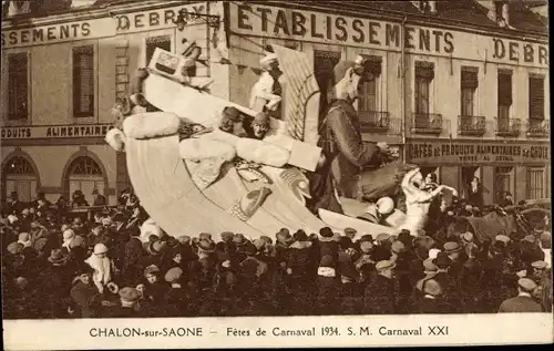 Ak Chalon sur Saône Saône et Loire, Fetes de Carnaval 1934