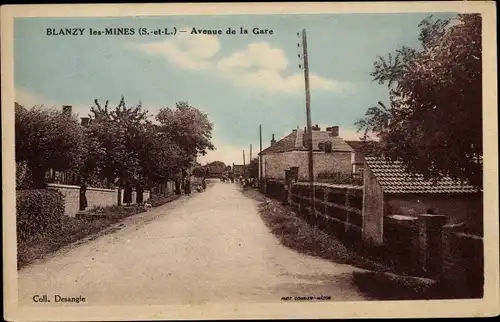 Ak Blanzy les Mines Saône et Loire, Avenue de la Gare