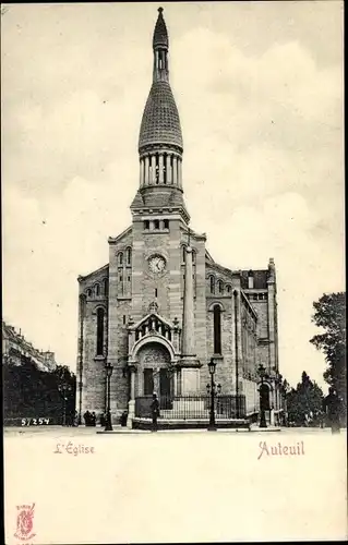 Ak Paris Passy, Auteuil, l'Eglise