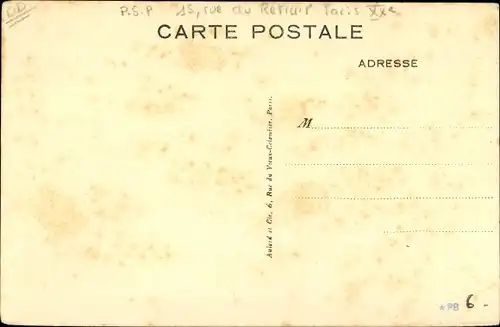 Ak Paris Ménilmontant, P.S.P. Monseigneur Crépin présidant les noces d'or, 1929