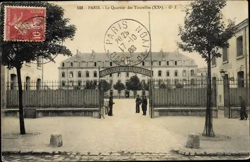 Ak Paris Ménilmontant, Le Quartier des Tourelles