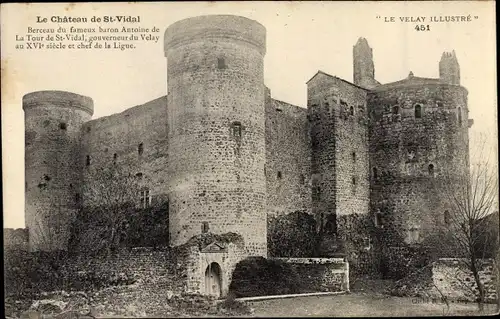 Ak St. Vidal Haute Loire, Vue du Château