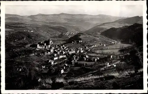 Ak Chanteuges Haute Loire, Vue générale et Massif de la Durande