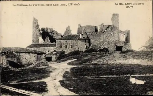 Ak Vernière Haute Loire, Vue du Château