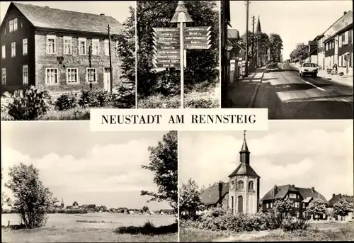 Ak Neustadt Großbreitenbach in Thüringen, FDGB Erholungsheim Goldener Frosch, Kirche
