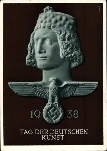 Ganzsachen Ak München Bayern, Tag der Deutschen Kunst 1938, Büste, Reichsadler