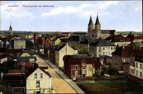 Ak Landau in der Pfalz, Hauptansicht von Süden aus