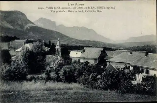 Ak Le Cros de St. Laurent Hautes-Alpes, Vue générale