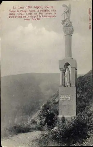 Ak Le Laus Hautes-Alpes, Statue de l'Ange