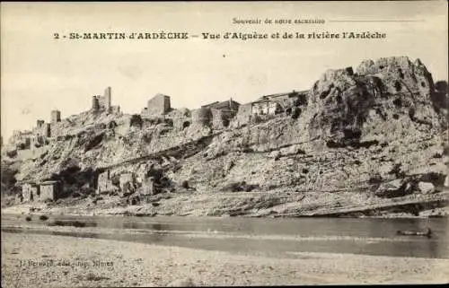 Ak Saint Martin de Valamas Ardèche, Vue d'Aigueze
