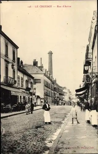 Ak Le Creusot Saône et Loire, Rue d'Autun