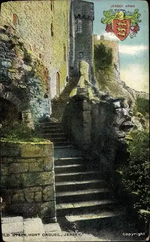 Ak Orgueil Jersey Kanalinseln, Old Steps, Mont Orgueil