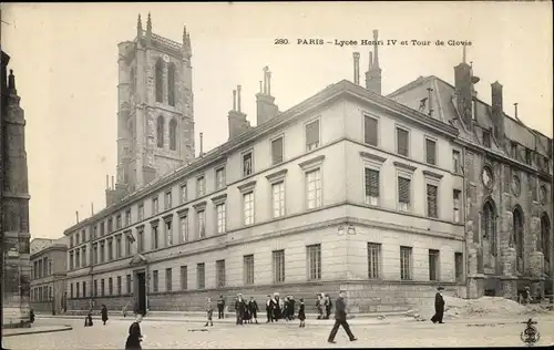 Ak Paris Hôtel de Ville, Lycée Henri IV et Tour de Clovis